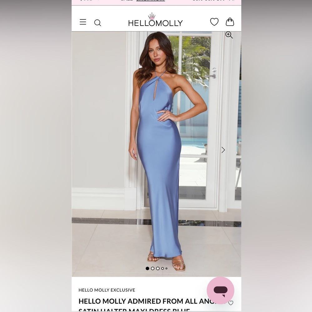 Hello Molly Sky Blue Halter Maxi Dress